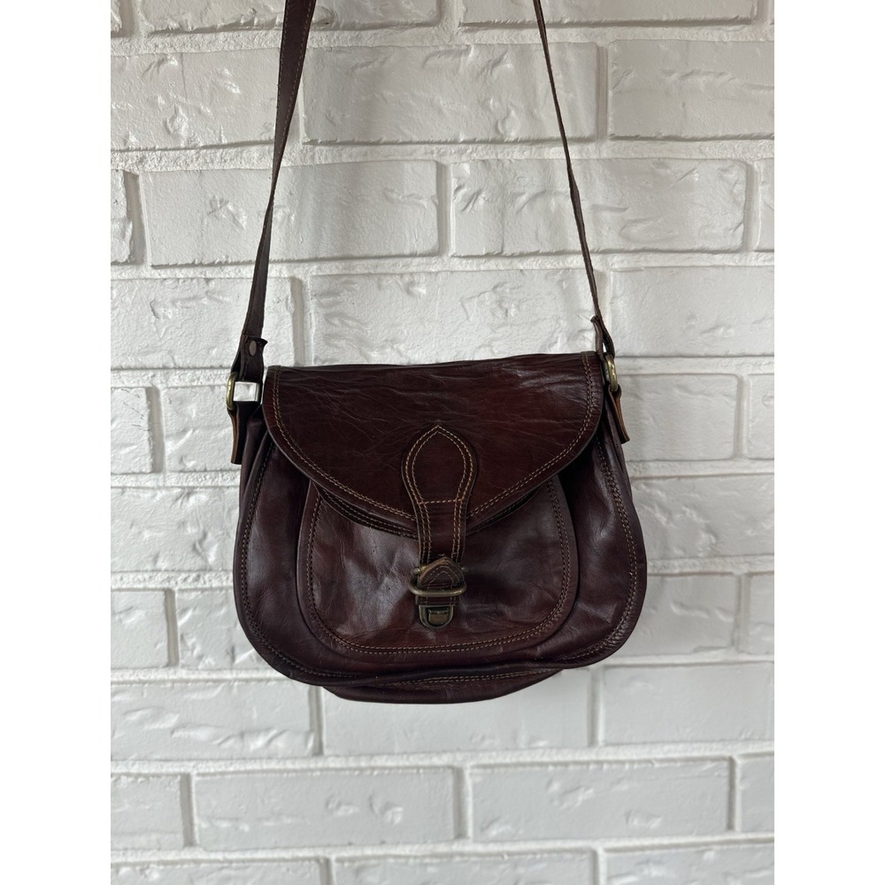 Firu Handmade Genuine Leather Boho Crossbody Satchel Bag Hippie VINTAGE